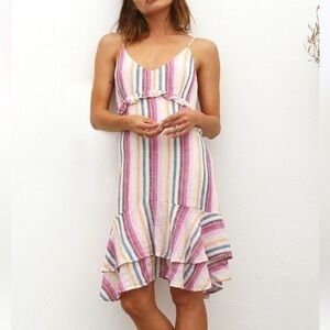 Rails Martina Flounce Ruffle Stripe Mini Dress
